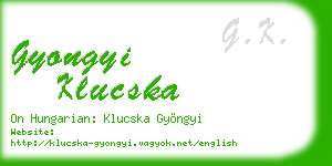 gyongyi klucska business card